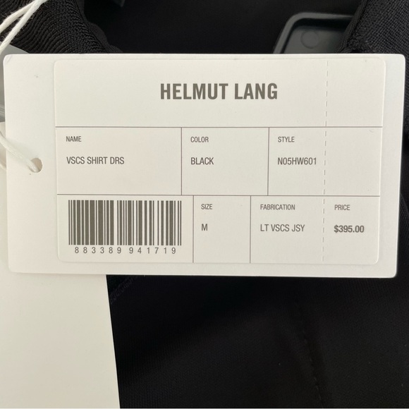 Helmut Lang Viscose Midi Shirt Dress Black Medium NWT - Picture 14 of 16